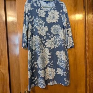 Floral Blue and White Women's Dress